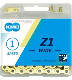 Cadena 1 velocidad KMC Z1 con eslabón Dorada