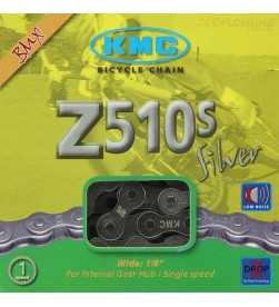 Cadena KMC Z510S/Z1 Silver BMX color plata para 1 velocidad