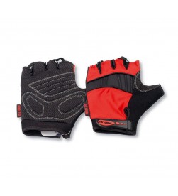 Guantes cortos Pokal 134 gel Negro-Rojo T-XL