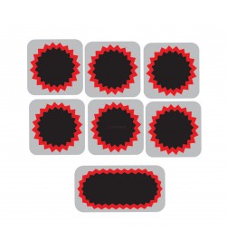 Pack parches TIP TOP 6 redondos 25mm + 1 Rectangular 50x25mm