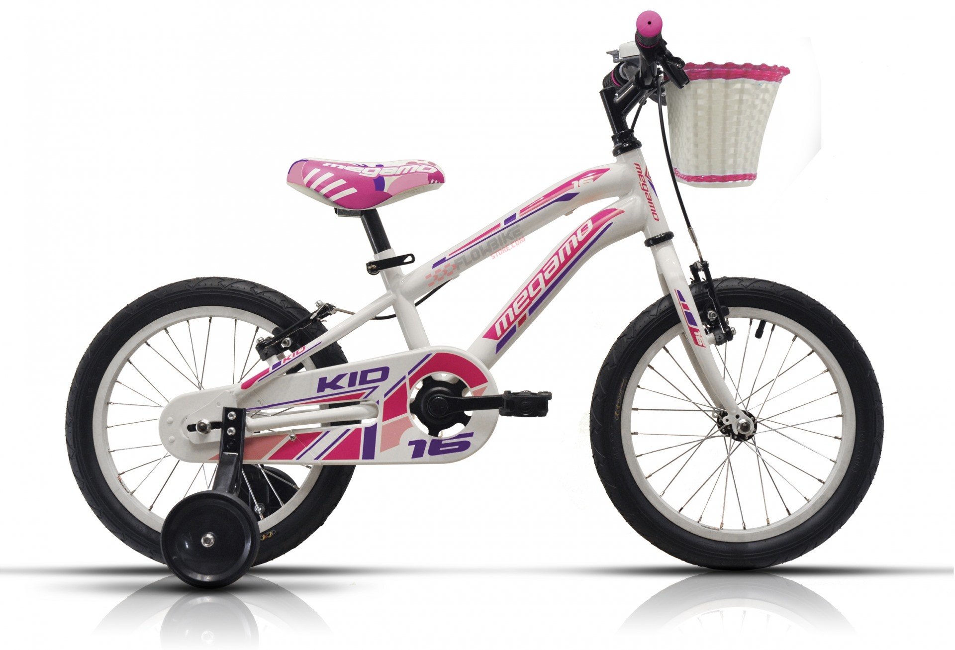 Megamo Bike 16" Kid Girl White/ Pink 2017